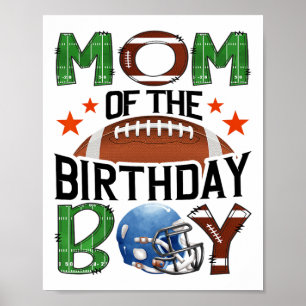 Poster Maman du garçon d'anniversaire de jour de match de