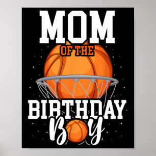 Poster Maman du garçon d'anniversaire Thème Sketll Fête d