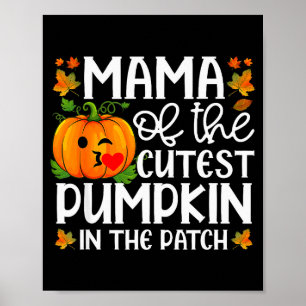 Poster Maman du plus mignon citrouille du jardin Hallowee