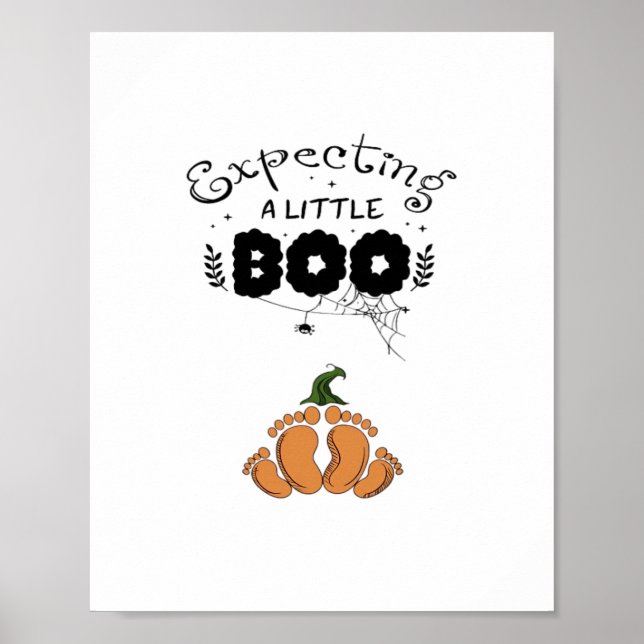 Poster Maman enceinte d'Halloween futur bébé Little Boo (Devant)