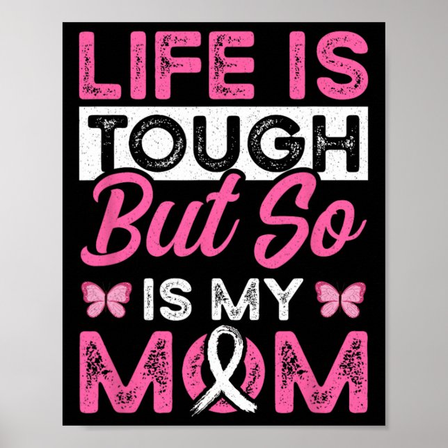 Poster Maman Est Une Survivante Pink Ribbon Cancer Du Sei (Devant)