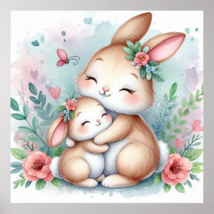 Poster Maman et Baby Bunny