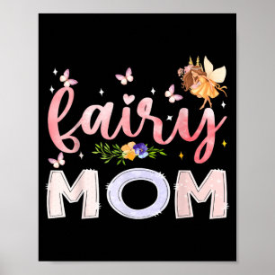 Poster Maman Fée Fleur Magique Anniversaire Fille Conte d