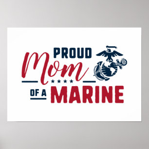Poster Maman fière d'une marine
