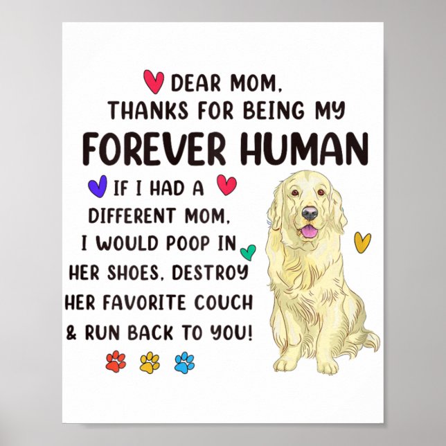 Poster Maman Forever Creme humaine Golden Retriever Mères (Devant)