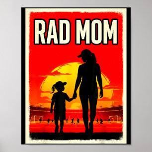 Poster Maman géniale mère et fille maman de footballeuse