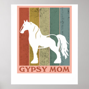 Poster Maman Gitane Cheval Gypsy Vanner
