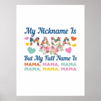 Poster Maman Mon Surnom Est Maman Anniversaire
