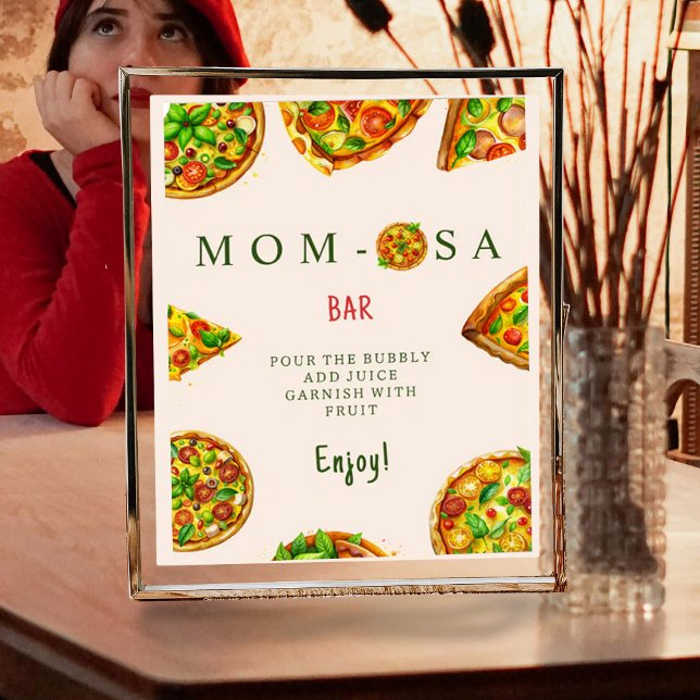 Poster Maman-osa Oh Baby Pizza Tomates Olivia Baby shower (Créateur téléchargé)