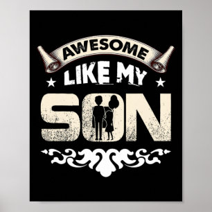 Poster Maman Papa Cite Awesome Comme Mon Fils Heureux Pèr