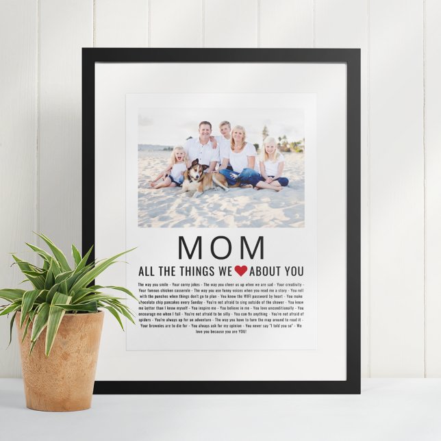 Poster Maman Photo choses que nous aimons à propos de toi (Créateur téléchargé)