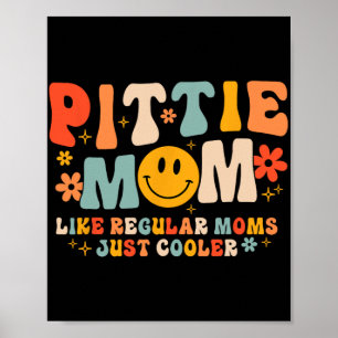 Poster Maman Pittie Maman Pitbull Amoureuse de Chiens Fêt