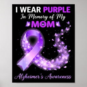 Poster Maman porte du violet en mémoire de la maladie d'A