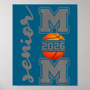 Poster Maman senior 2026 athlète de basketball parent fie