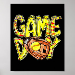 Poster Maman Softball Jour Vibes Mères Jour Softball G