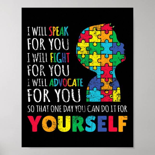 Poster Maman Soutien Sensibilisation sur l'autisme Autist (Devant)
