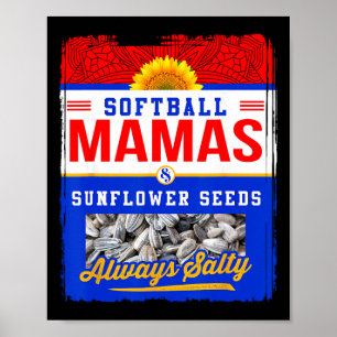 Poster Mamans de softball et graines de tournesol toujour
