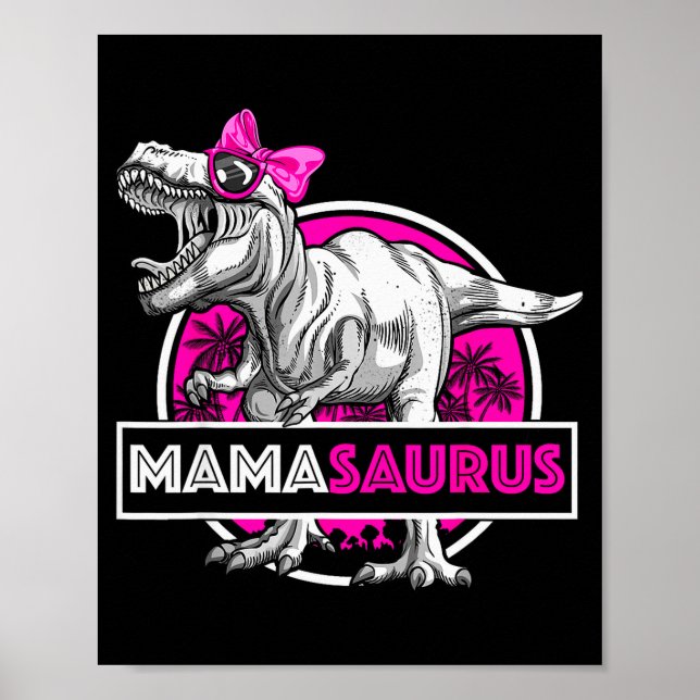 Poster Mamasaurus T-rex Apparié Drôle Mère Saurus Dino (Devant)