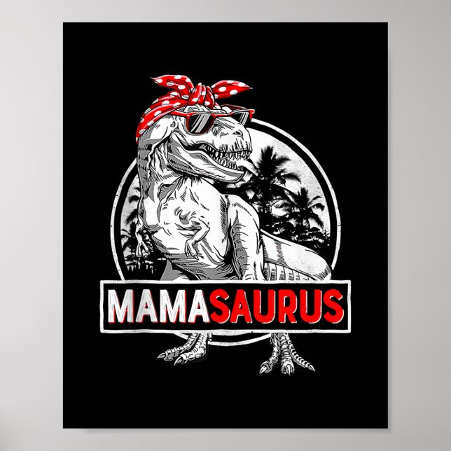 Poster Mamasaurus T Rex Dinosaur Fête des Mères Drôle (Devant)