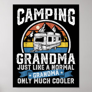 Poster Mamie campeuse drôle campeur Rv rétro extérieur fe