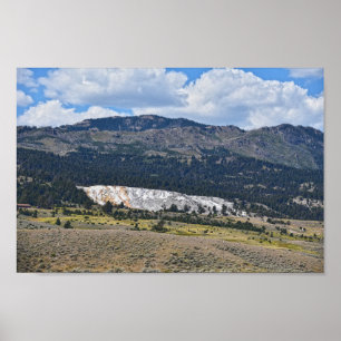 Poster Mammoth Hot Springs Panorama, Yellowstone, Wyoming