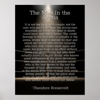 Poster Man in the Arena - Theodore Roosevelt Citation Pos