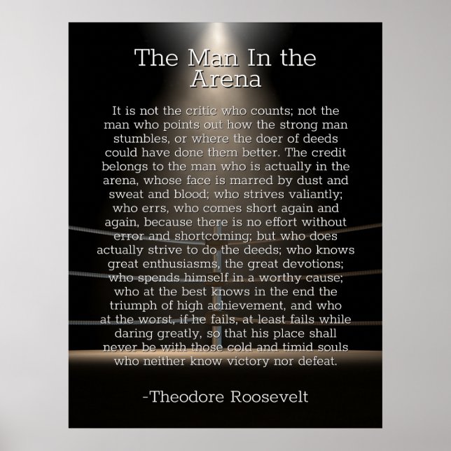 Poster Man in the Arena - Theodore Roosevelt Citation Pos (Devant)