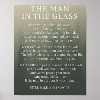 Poster Man in the Glass - Citation d'inspiration