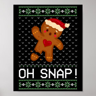 Poster Man Oh Snap Christmas Cookie