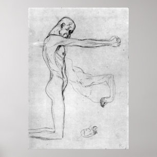 Poster Man with with outstretched arms by Gustav Klimt
