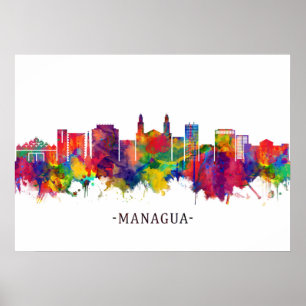 Poster Managua Nicaragua Skyline