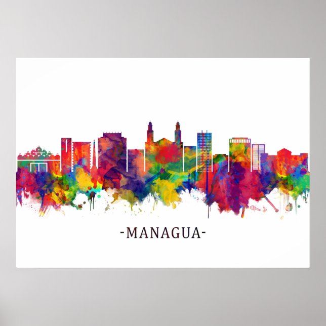 Poster Managua Nicaragua Skyline (Devant)