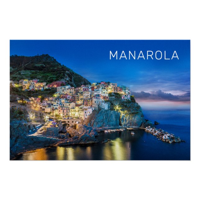 Poster Manarola Cinque Terre La Spezia Italie Panorama (Devant)