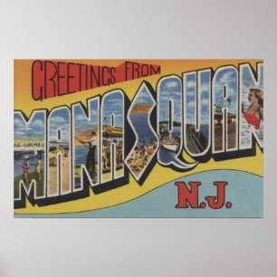 Poster Manasquan, New Jersey - Grandes Lettres Scènes 2