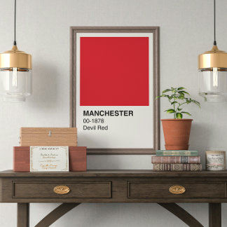 Poster Manchester Devil Red - frontière blanche