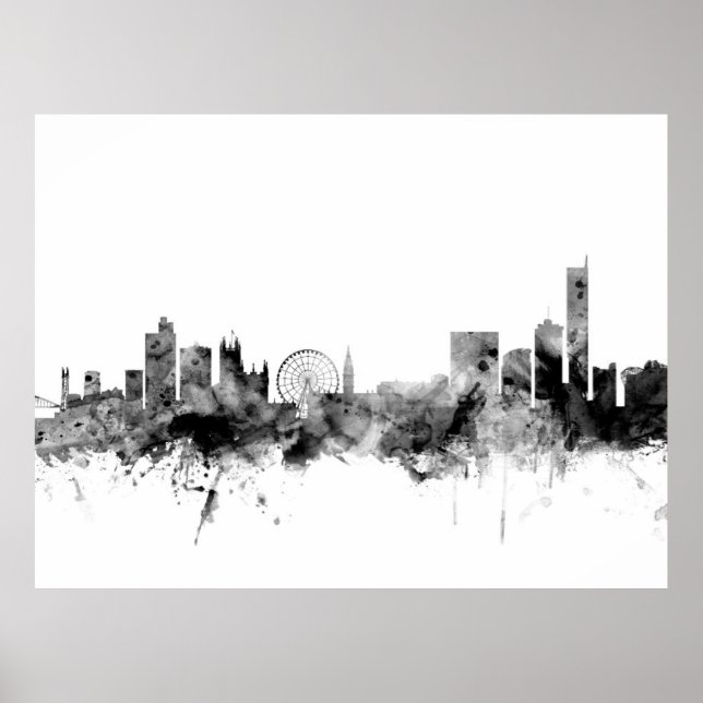 Poster Manchester England Skyline (Devant)