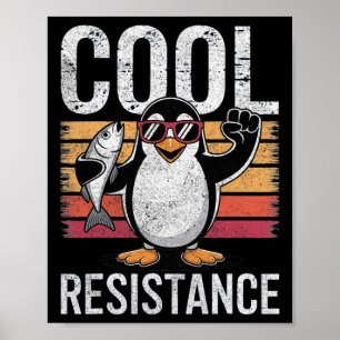Poster Manchot résistant cool subtil proteste contre les