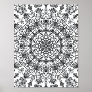Poster Mandala Adult Coloration Doodle Couleur Cette