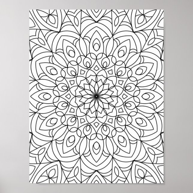 Poster Mandala Adult Coloration Doodle Couleur Cette (Devant)