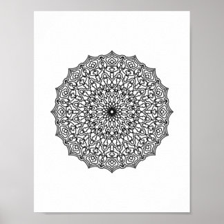 Poster Mandala Adult Coloration Doodle Couleur Cette