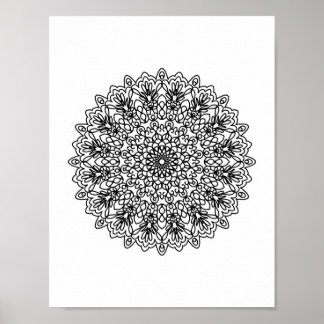 Poster Mandala Adult Coloration Doodle Couleur Cette