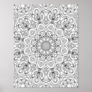 Poster Mandala Adult Coloration Doodle Couleur Cette