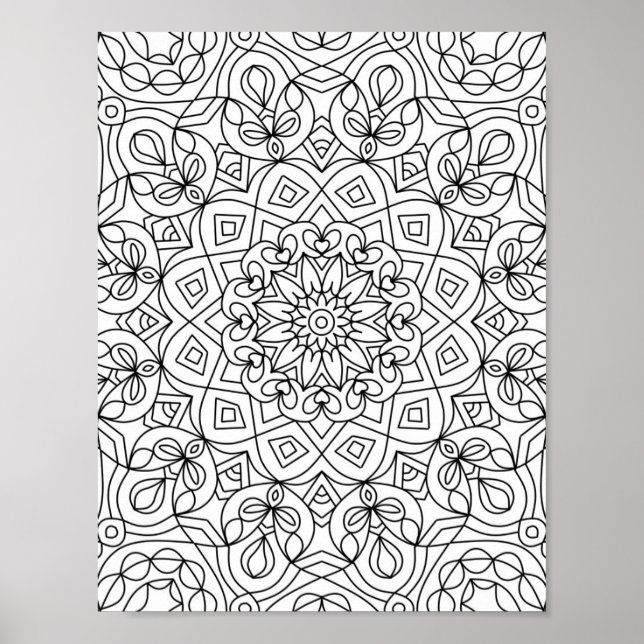 Poster Mandala Adult Coloration Doodle Couleur Cette (Devant)