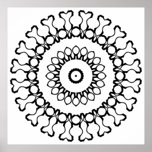 Poster Mandala Biologique Gras avec Symétrie de l'Anneau