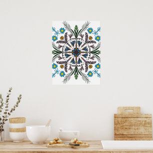 Poster Mandala Bohème Coloré Fleur Floral