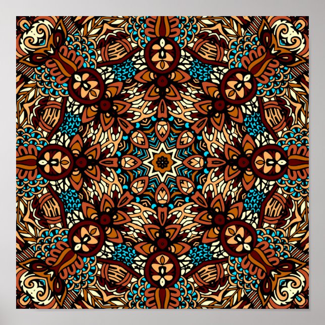 Poster Mandala bohémien festif (Devant)