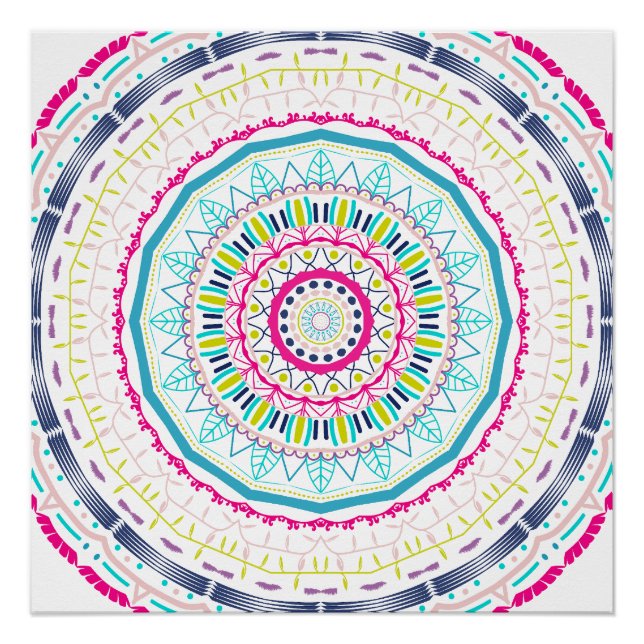 Poster mandala coloré (Devant)