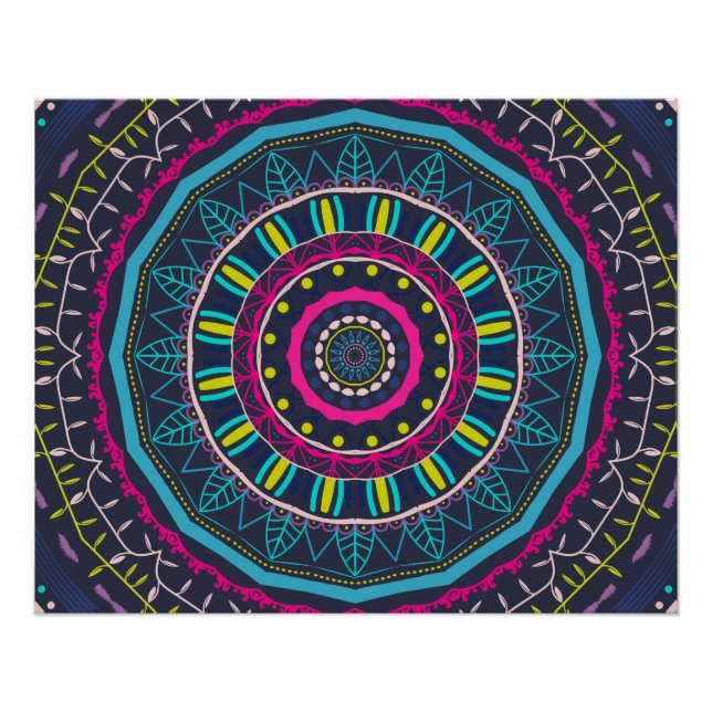 Poster mandala coloré (Devant)