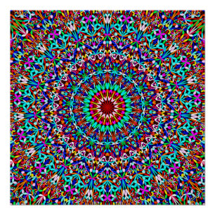 Poster Mandala coloré de jardin de la vie