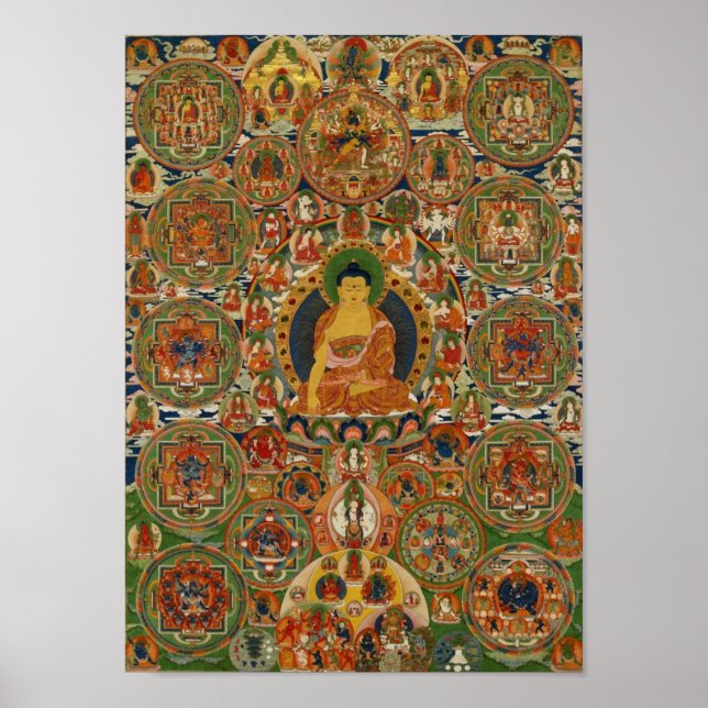 Poster Mandala complet peint bhoutanais (Devant)